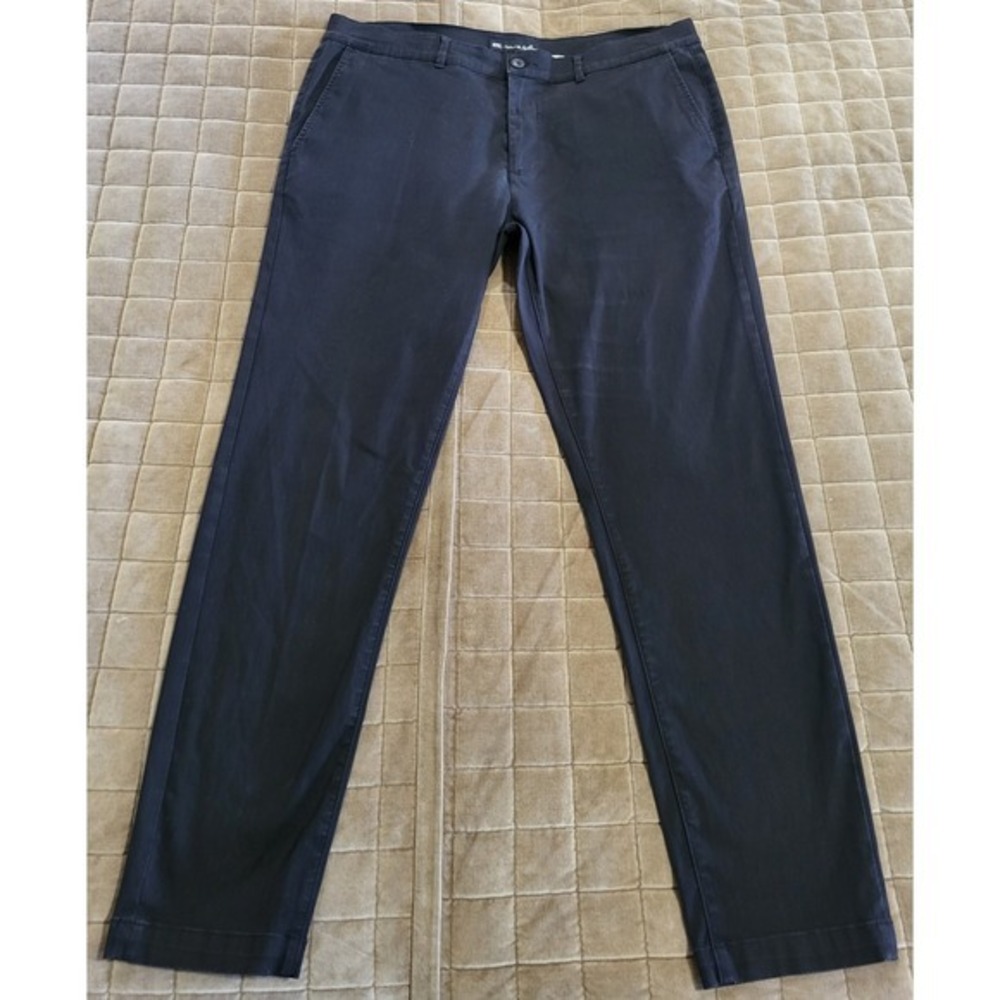 Travis Mathew Pants Mens 38 Black Golf Chino Stretch Flat Front Casual Comfort